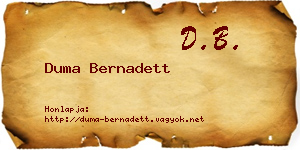Duma Bernadett névjegykártya
