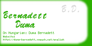 bernadett duma business card